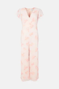 Coast Printed Wrap Flute Sleeve Wide Leg Jumpsuit -Coast Shop bcc00336 multi xl 3