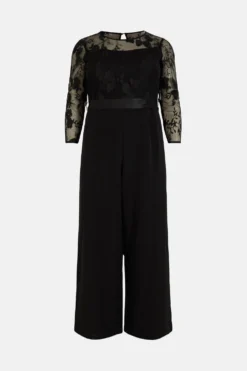 Coast Plus Size Premium Embroidered Wide Leg Jumpsuit -Coast Shop bcc00429 black xl 3