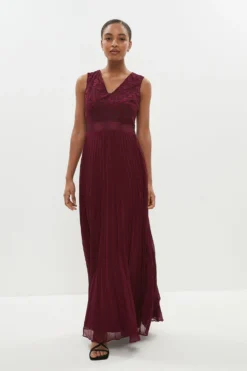 Coast V Neck Embroidered Maxi Dress