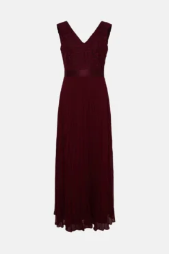 Coast V Neck Embroidered Maxi Dress -Coast Shop bcc00515 aubergine xl 3