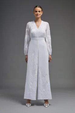 Coast Embroidered Satin Jumpsuit