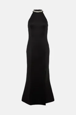 Coast Gem Halter Neck Scuba Maxi Dress -Coast Shop bcc00778 black xl 3