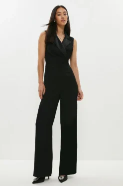 Coast Premium Wide Leg Ruche Wrap Front Jumpsuit
