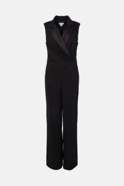 Coast Premium Wide Leg Ruche Wrap Front Jumpsuit -Coast Shop bcc00779 black xl 3