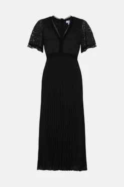 Coast Lace Bodice Angel Sleeve Pleat Skirt Maxi Dress -Coast Shop bcc00805 black xl 3