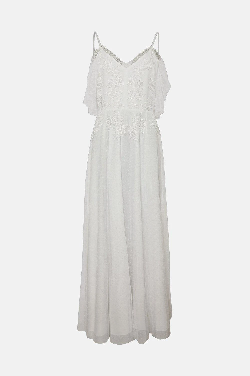 Coast Cold Shoulder Lace Bodice Spot Tulle Dress 4 Coast Cold Shoulder Lace Bodice Spot Tulle Dress - Image 4