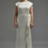 Coast Plus Size Cowl Back Ruffle Satin Maxi Dress