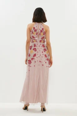 Coast Embroidered Halter Neck Maxi Dress -Coast Shop bcc00893 blush xl 2