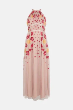 Coast Embroidered Halter Neck Maxi Dress -Coast Shop bcc00893 blush xl 3