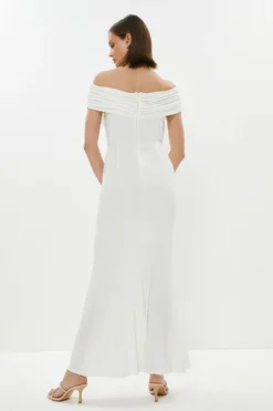 Coast Ruched Bardot Fishtail Maxi Dress -Coast Shop bcc01093 ivory xl 2