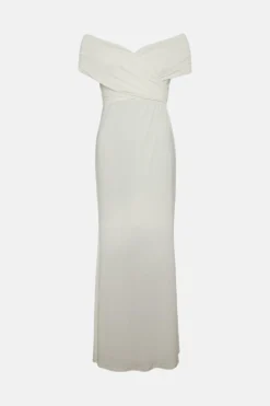 Coast Ruched Bardot Fishtail Maxi Dress -Coast Shop bcc01093 ivory xl 3