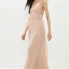 Coast Ruffle Sleeve Crinkle Chiffon Maxi Dress​