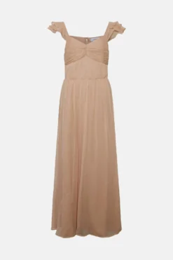 Coast Ruffle Sleeve Crinkle Chiffon Maxi Dress​ -Coast Shop bcc01119 blush xl 3