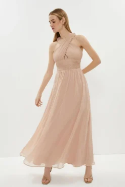 Coast Cross Over Halter Neck Chiffon Maxi Dress