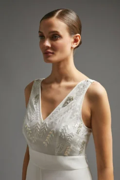 Coast Embellished Cape Detail Jumpsuit -Coast Shop bcc01194 ivory xl 5