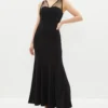 Coast V Neck Sheer Over Layer Fishtail Maxi Dress