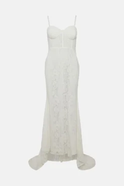 Coast Lace Bustier Maxi Dress With Train 8 Coast Lace Bustier Maxi Dress With Train -Coast Shop bcc01253 ivory xl 3