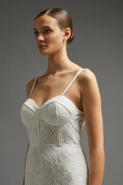 Coast Lace Bustier Maxi Dress With Train 9 Coast Lace Bustier Maxi Dress With Train -Coast Shop bcc01253 ivory xl 5