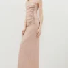 Coast Shimmer Ruche Side Maxi Dress