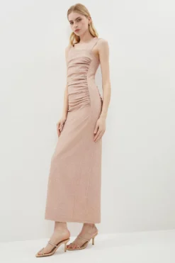 Coast Shimmer Ruche Side Maxi Dress