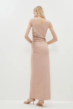 Coast Shimmer Ruche Side Maxi Dress 6 Coast Shimmer Ruche Side Maxi Dress -Coast Shop bcc01283 blush xl 2