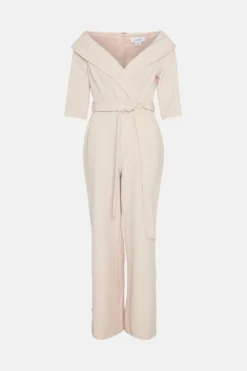 Coast Bardot Long Sleeve Wrap Front Jumpsuit -Coast Shop bcc01289 blush xl 3