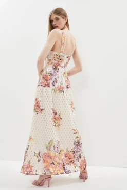 Coast Placement Print Tropical Broderie Maxi Dress -Coast Shop bcc01294 multi xl 2