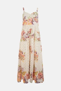 Coast Placement Print Tropical Broderie Maxi Dress -Coast Shop bcc01294 multi xl 3