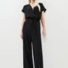 Coast Hammered Tie Waist Wrap Top Jumpsuit