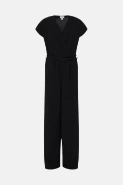 Coast Hammered Tie Waist Wrap Top Jumpsuit -Coast Shop bcc01305 black xl 3
