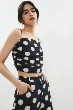 Coast Modal Blend Linen Ruched Detail Bralet Top