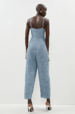 Coast All Over Sequin Strappy Jumpsuit ​ -Coast Shop bcc01449 dusty20blue xl 2