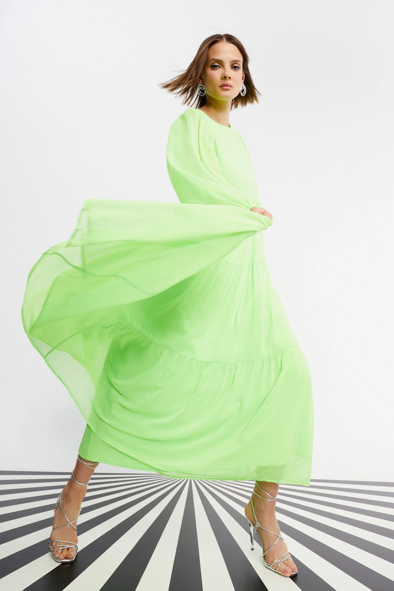Coast Nick Grindrod Balloon Sleeve Statement Neon Maxi Dress 1 Coast Nick Grindrod Balloon Sleeve Statement Neon Maxi Dress