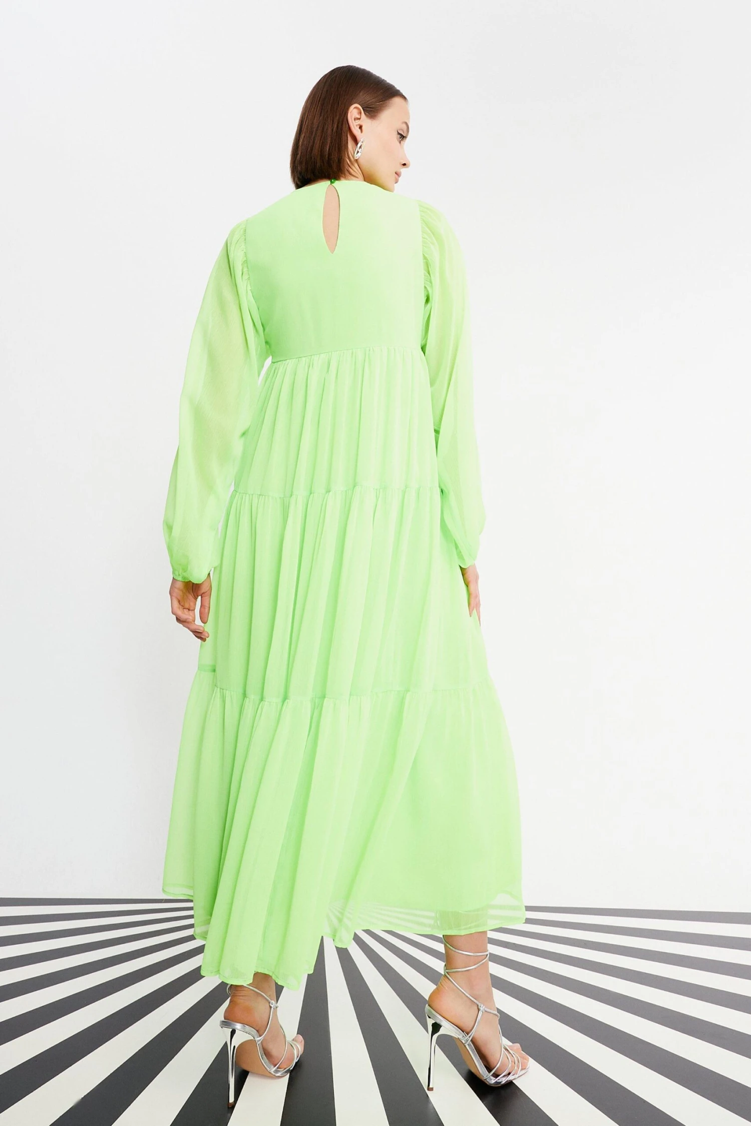 Coast Nick Grindrod Balloon Sleeve Statement Neon Maxi Dress 3 Coast Nick Grindrod Balloon Sleeve Statement Neon Maxi Dress - Image 3