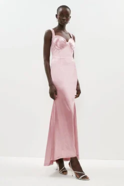 Coast Ruched Corset Bodice Fishtail Maxi Dress