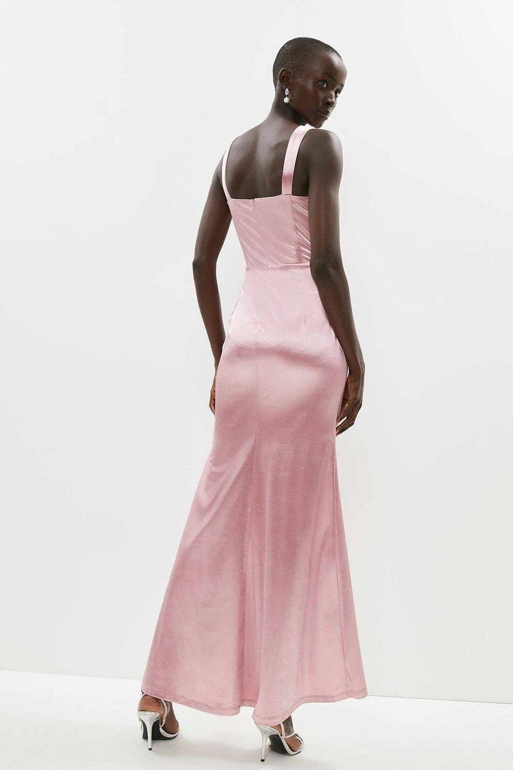 Coast Ruched Corset Bodice Fishtail Maxi Dress 3 Coast Ruched Corset Bodice Fishtail Maxi Dress - Image 3