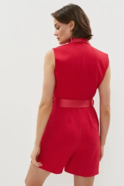 Coast Sleeveless Blazer Wrap Playsuit With Self Tie -Coast Shop bcc01535 fuchsia xl 2