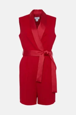 Coast Sleeveless Blazer Wrap Playsuit With Self Tie -Coast Shop bcc01535 fuchsia xl 3