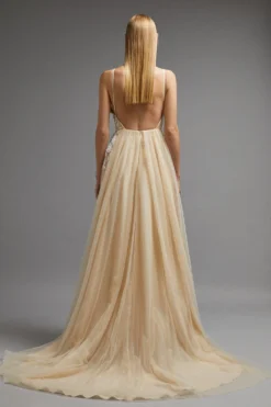 Coast Embroidered Cami Full Skirted Maxi Dress -Coast Shop bcc01588 nude xl 2