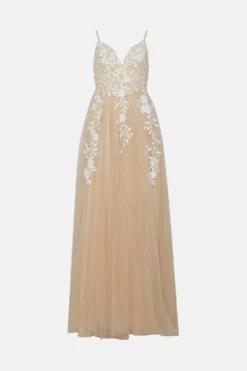 Coast Embroidered Cami Full Skirted Maxi Dress -Coast Shop bcc01588 nude xl 3