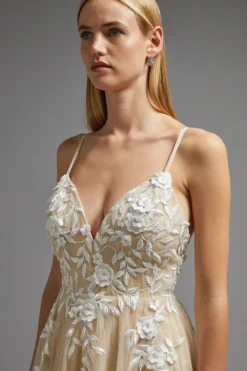 Coast Embroidered Cami Full Skirted Maxi Dress -Coast Shop bcc01588 nude xl 5