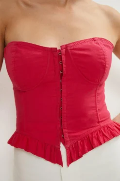 Coast Corseted Poplin Top -Coast Shop bcc01721 pink xl 1