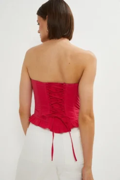 Coast Corseted Poplin Top -Coast Shop bcc01721 pink xl 2