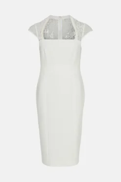 Coast Premium Lace Back Pencil Dress -Coast Shop bcc01741 ivory xl 3