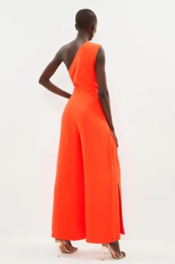 Coast Premium One Shoulder Drape Jumpsuit -Coast Shop bcc01833 neon coral xl 2