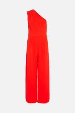 Coast Premium One Shoulder Drape Jumpsuit -Coast Shop bcc01833 neon coral xl 3