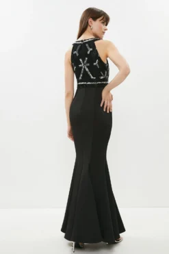 Coast Embellished Top Fishtail Maxi Dress -Coast Shop bcc01835 black xl 2