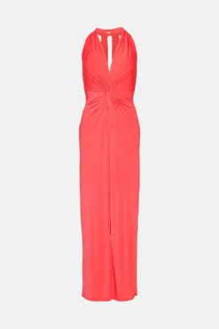 Coast Nick Grindrod Twist Front Maxi Dress -Coast Shop bcc01896 neon coral xl 3