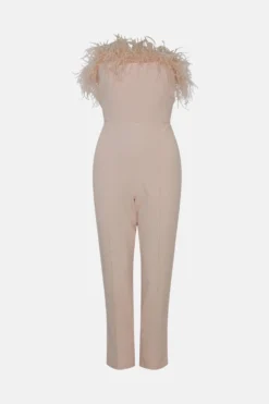 Coast Feather Trim Jumpsuit -Coast Shop bcc01996 blush xl 3
