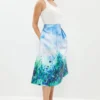 Coast Plus Size Meadow Print Twill Midi Skirt